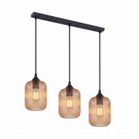 3 Light Bar Pendant Ceiling Light E27 with Glass Shades