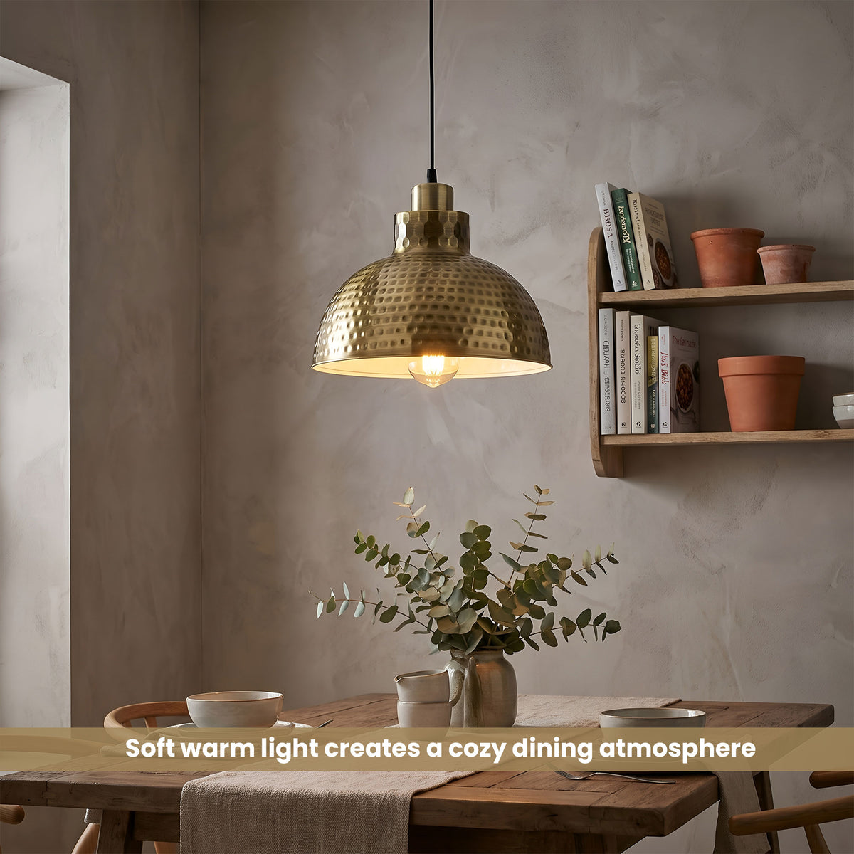 Vintage Hammered Pendant Hanging Light 26cm E27 ~1183