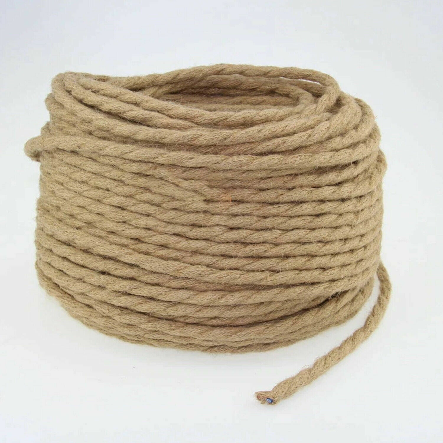 10M Twisted Braided Fabric Cable | 3-Core Vintage Lamp Wire ~1094