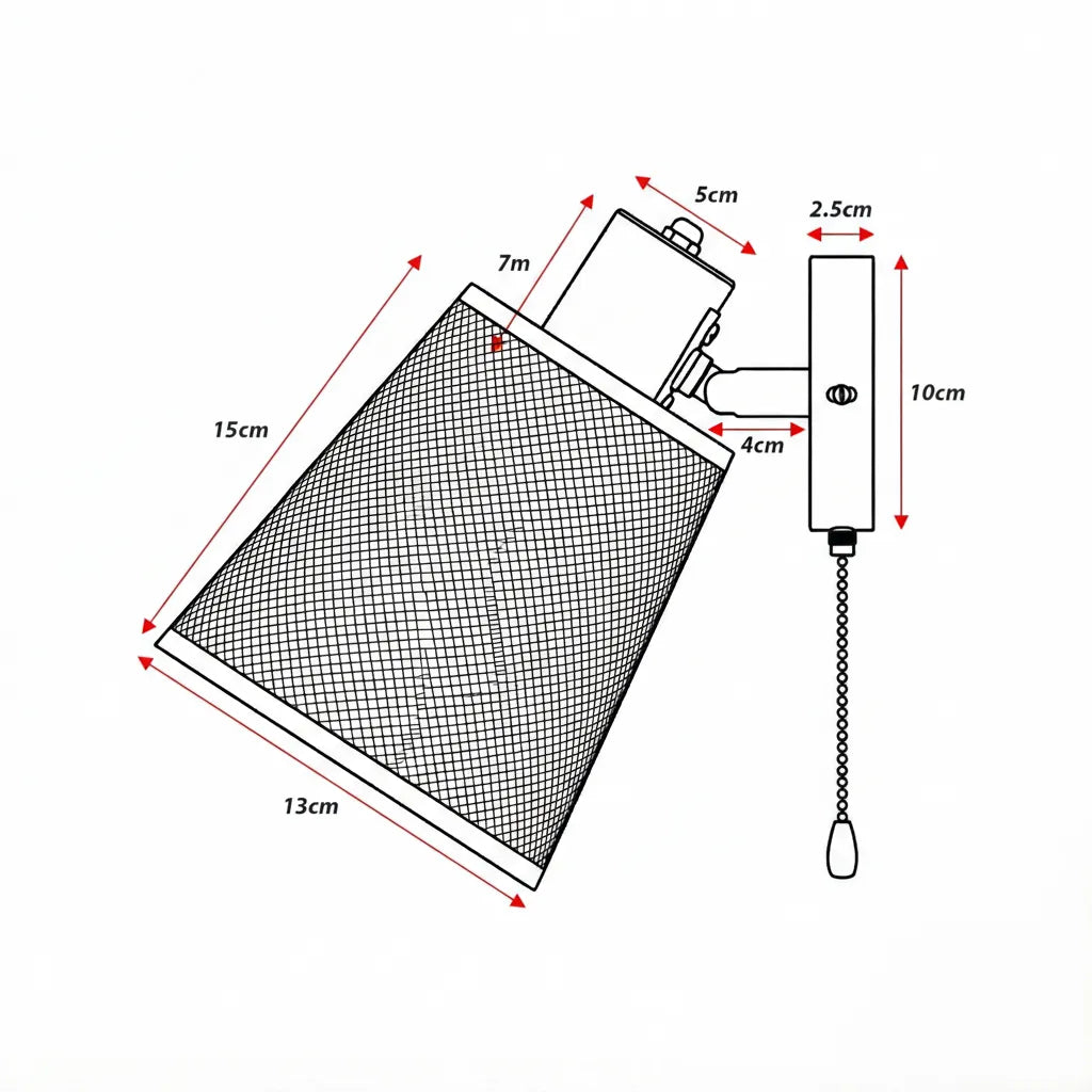 adjustable wall light featuring a classic coolie Metal lampshade