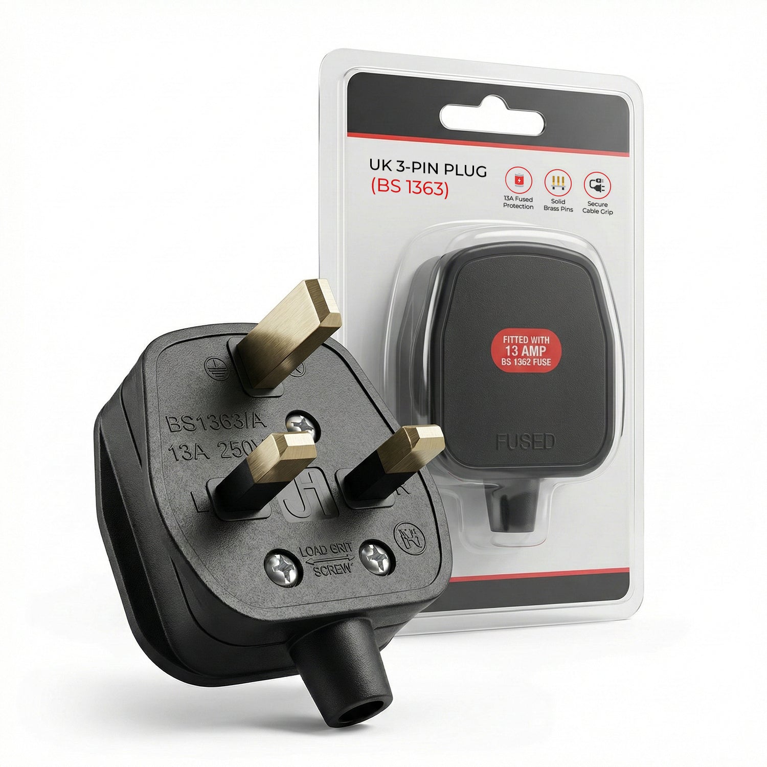 13A UK 3 Pin Plug Rewirable Fused Mains Plug 250V ~1165
