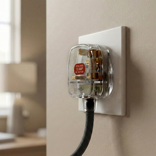 13A Fused UK 3 Pin Plug – Transparent Rewirable Mains Plug~~1163