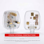13A Fused UK 3 Pin Plug – Transparent Rewirable Mains Plug~~1163