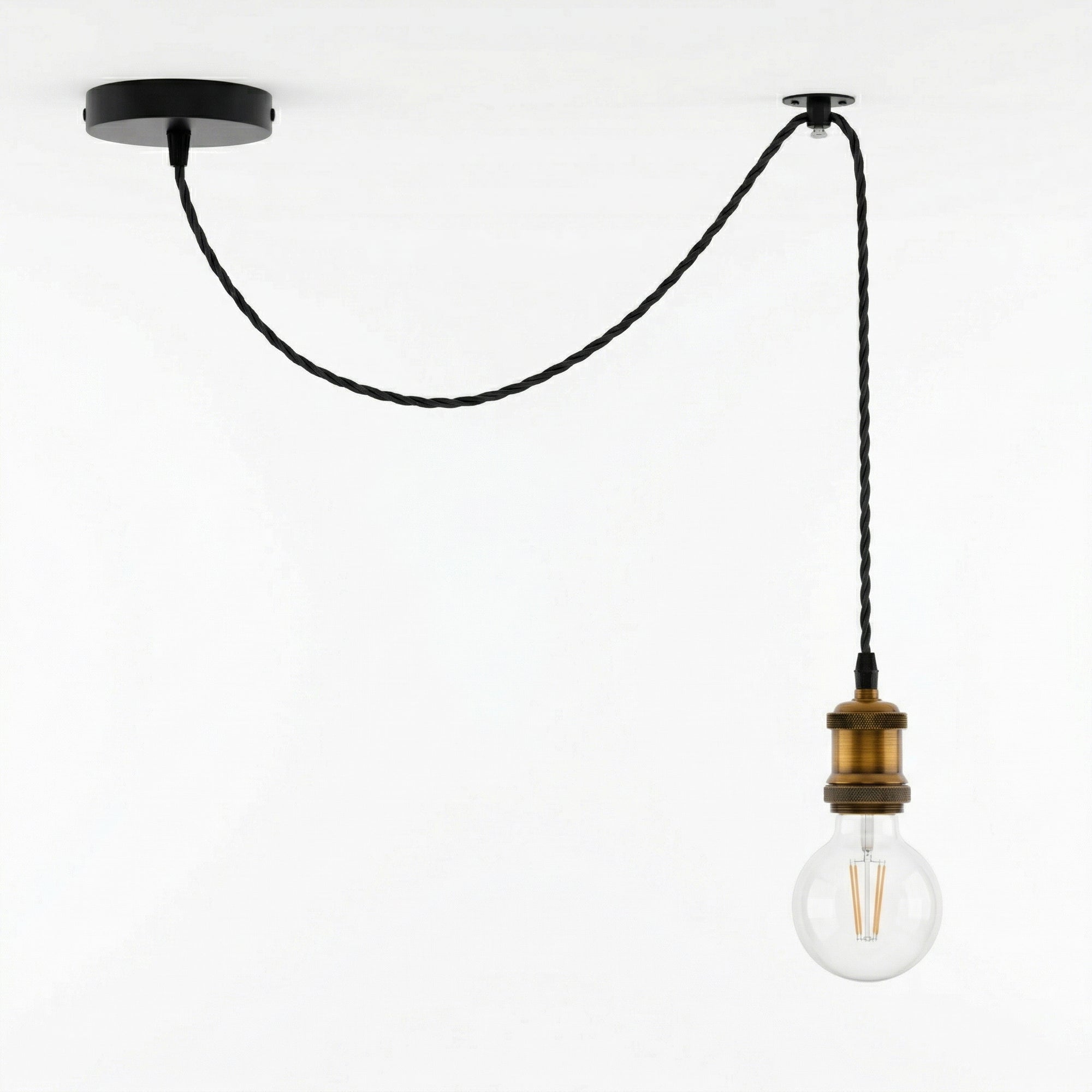 Industrial Pendant Light Adjustable E27 With Bulb ~1141