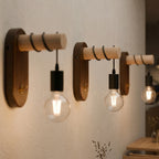 Industrial Wooden Wall Light with E27 Bulb & Toggle ~1138