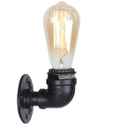Black pipe wall lamp
