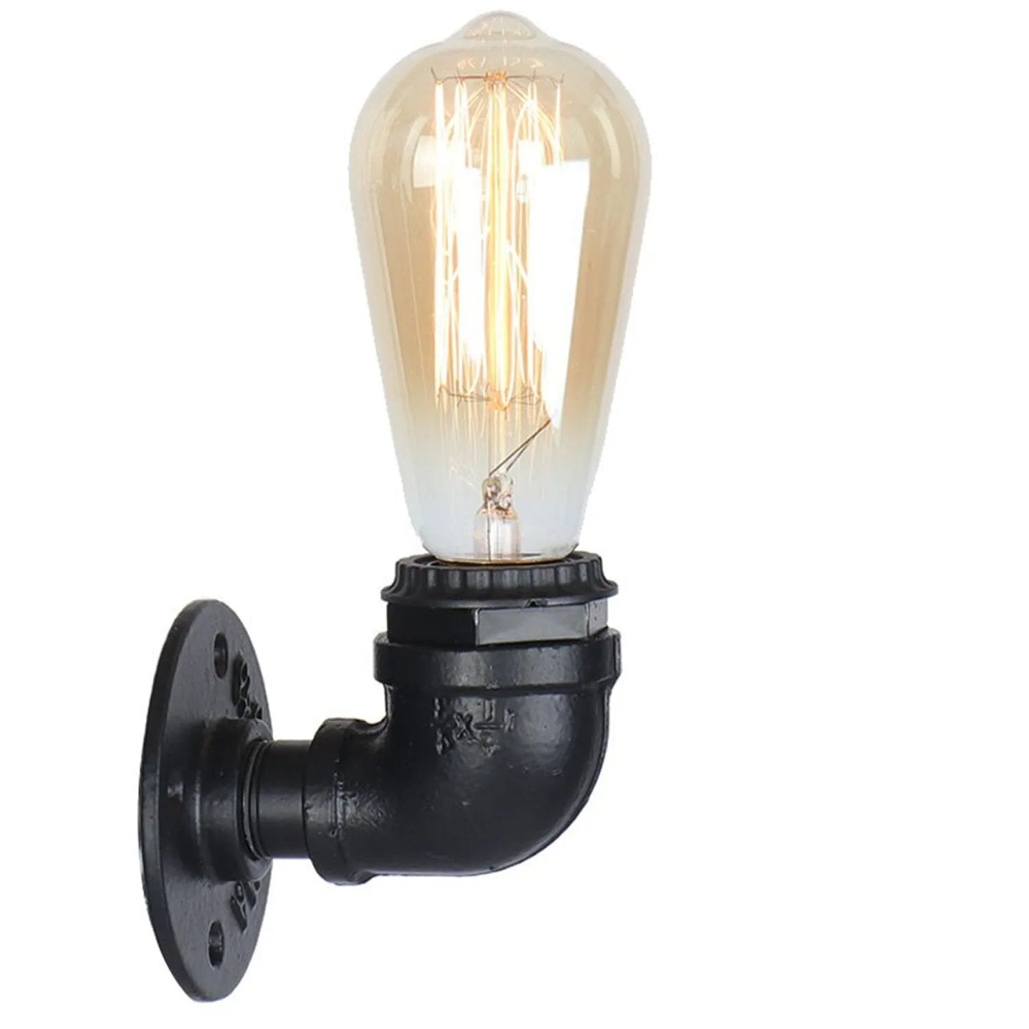 Black pipe wall lamp