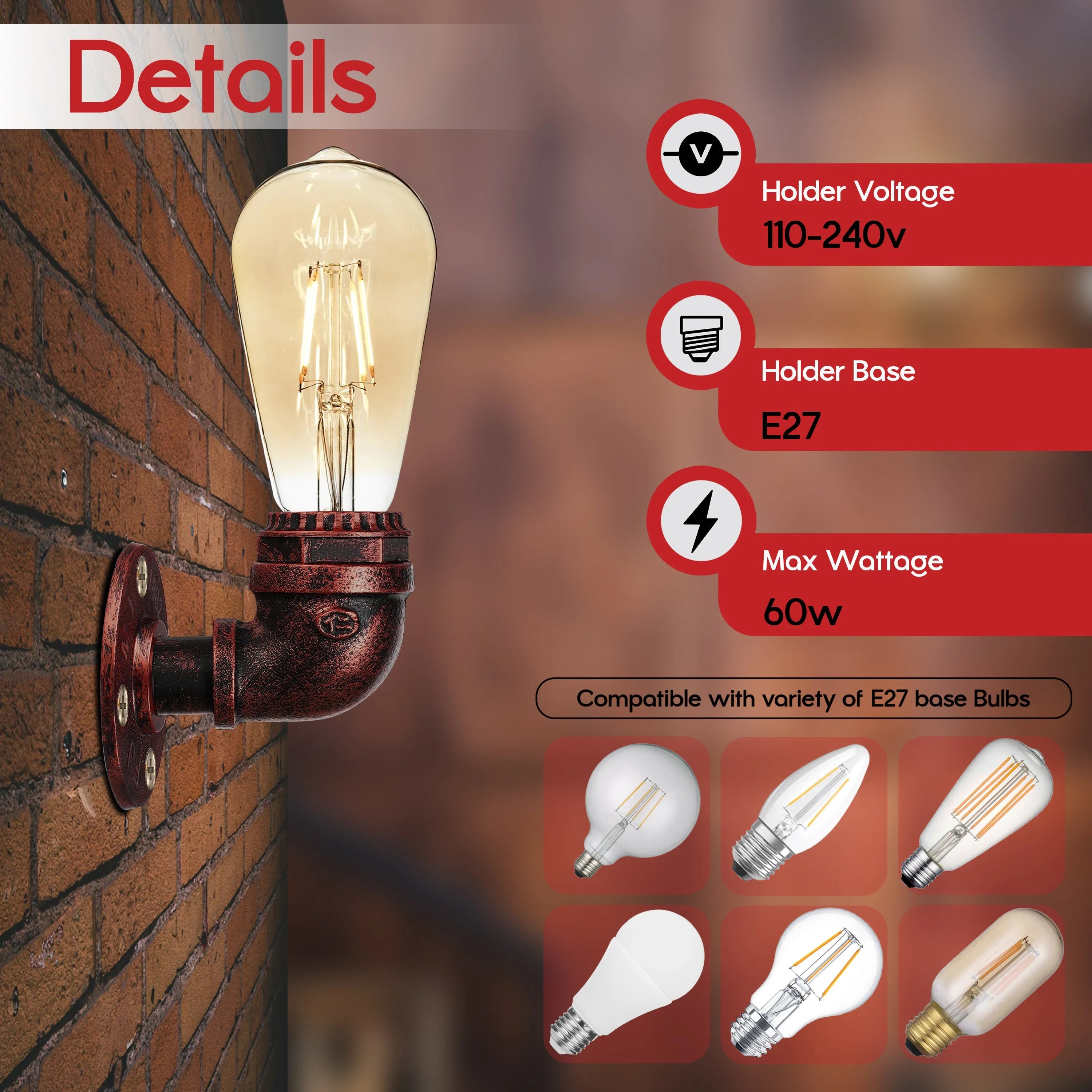 water pipe wall sconce