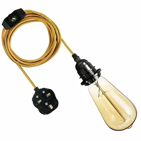Plug in light with braided cable