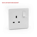 13A 1-Gang Single-Pole (SP) Switched British Standard wall socket