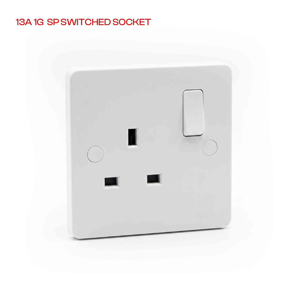 13A 1-Gang Single-Pole (SP) Switched British Standard wall socket
