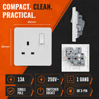 BG 13A Single Gang Curve White Single Switched