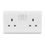 13A 2-Gang Double Pole (DP) Switched Plug Socket