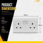 White molded plastic with a raised square or curved-edge profile and screw caps