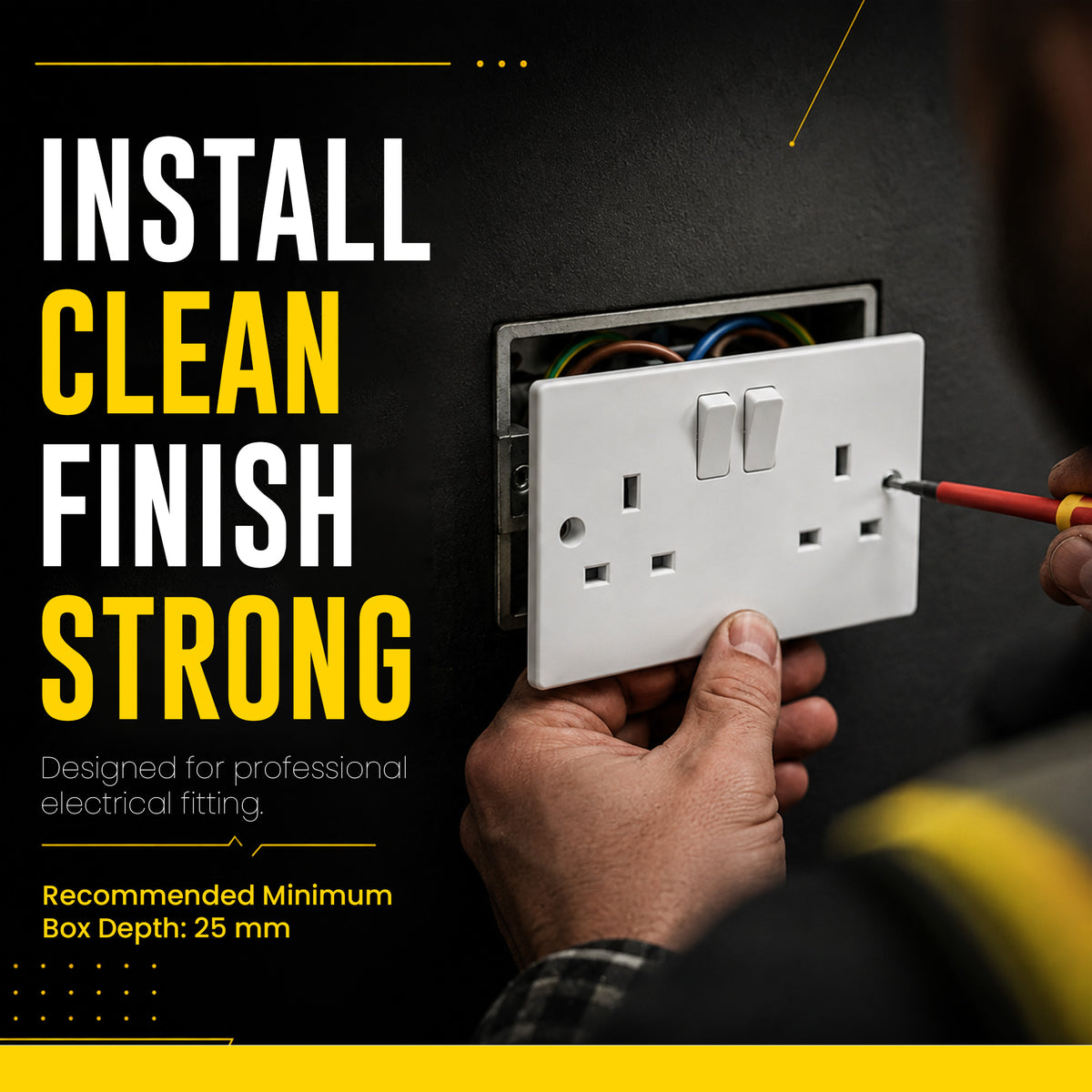 Curved Edge 13A 2G DP Switched Socket