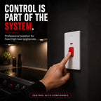 45A Cooker Switch with Neon Indicator and Red Rocker ~1251