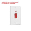 45A Cooker Switch with Neon Indicator and Red Rocker ~1251
