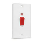 45A Cooker Switch with Neon Indicator and Red Rocker ~1251