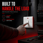 20A Double Pole White Curved Edge Switch with Neon Indicator