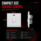 20A Double Pole White Curved Edge Switch with Neon Indicator
