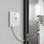 13A White Switched Fused Spur with Neon Indicator & Flex Outlet~1256