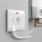 13A White Switched Fused Spur with Neon Indicator & Flex Outlet~1256