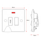 13A White Switched Fused Spur with Neon Indicator & Flex Outlet~1256