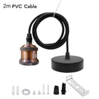 E27 Pendant Light Fitting Antique Copper 2m PVC Cord Set