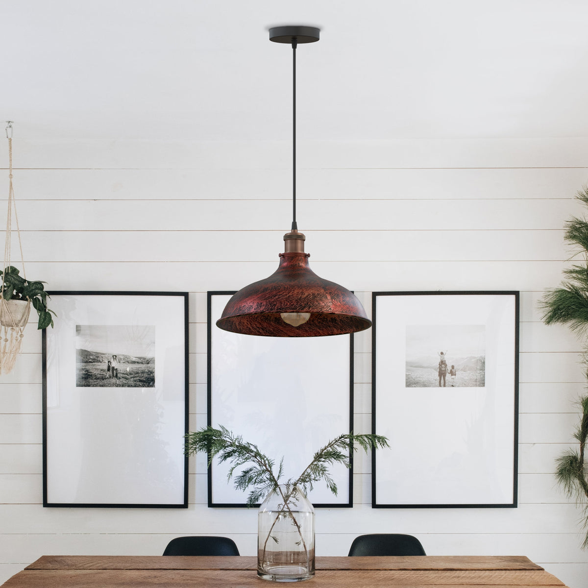 E27 Pendant Light Fitting Antique Copper 2m PVC Cord Set
