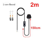 Plug-In Lamp Cable with UK Plug and Inline Switch, 2 Core and 3 Core
