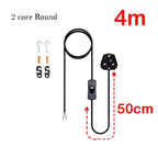 Plug-In Lamp Cable with UK Plug and Inline Switch, 2 Core and 3 Core