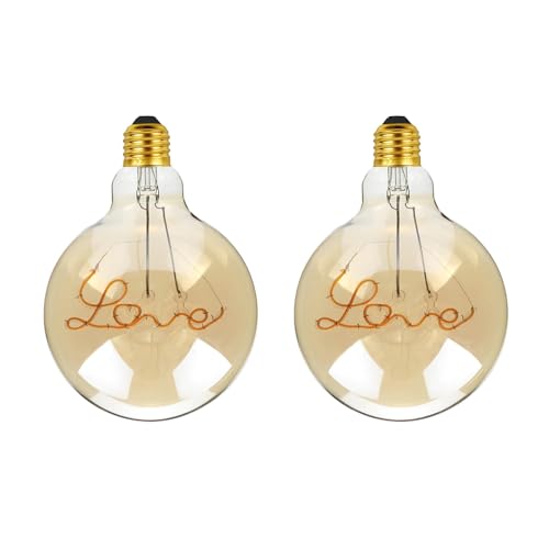 4W E27 LOVE Filament LED Bulb – G125 Amber Glass ~1044