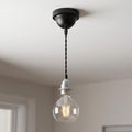 Black Finish Retro Style E27 Lamp Holder Pendant light ~1202