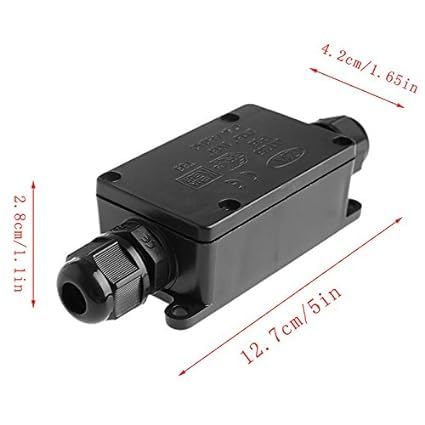 IP65 Waterproof Cable Junction Box – Black Outdoor Electric Connector ~1188