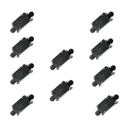 IP65 Waterproof Cable Junction Box – Black Outdoor Electric Connector ~1188