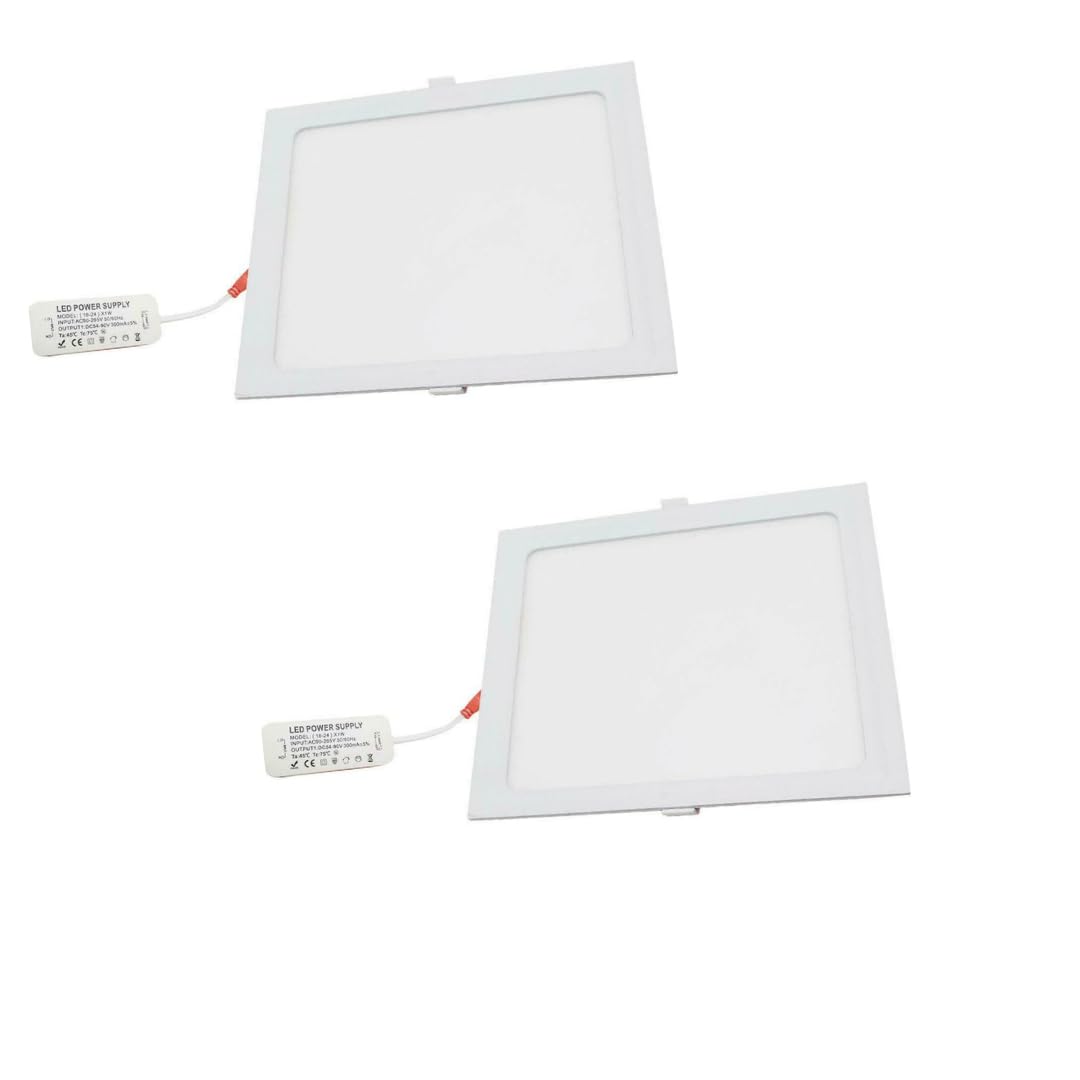 Square Recessed LED Panel Light – Slim Cool White 6000K Ceiling Light ~1220