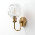 Arm Fitting Amber Glass Vintage Wall Sconce Light E27 ~1191