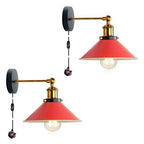 2 Pack Industrial Plug-In E27 Wall Light with Dimmer Switch – 2m Cord ~1205