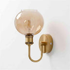 Arm Fitting Amber Glass Vintage Wall Sconce Light E27 ~1191