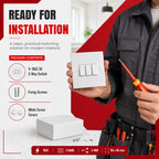 1, 2 & 3 Gang 2 Way White Light Switches – 250V AC