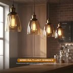 Modern Amber Glass Pendant Light E27 Ceiling Hanging Lamp ~1195