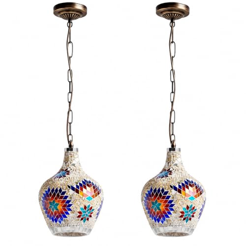 Turkish Moroccan Mosaic Pendant Light Fixture ~1192