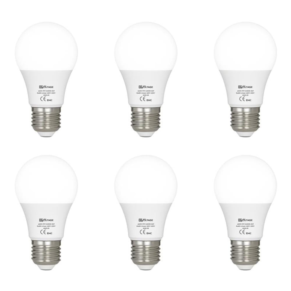 E27 A60 LED Bulb 9W 60W Equivalent 6400K Cool White ~1214