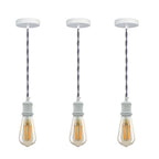 Vintage Brass E27 Pendant Light Fitting – 195cm Twisted Fabric Cable ~1226