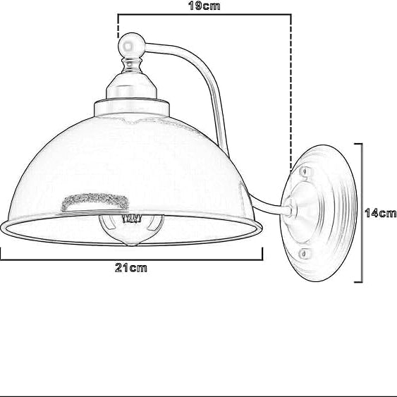 Industrial Dome Wall Sconce | Metal E27 Indoor Wall Light ~1047
