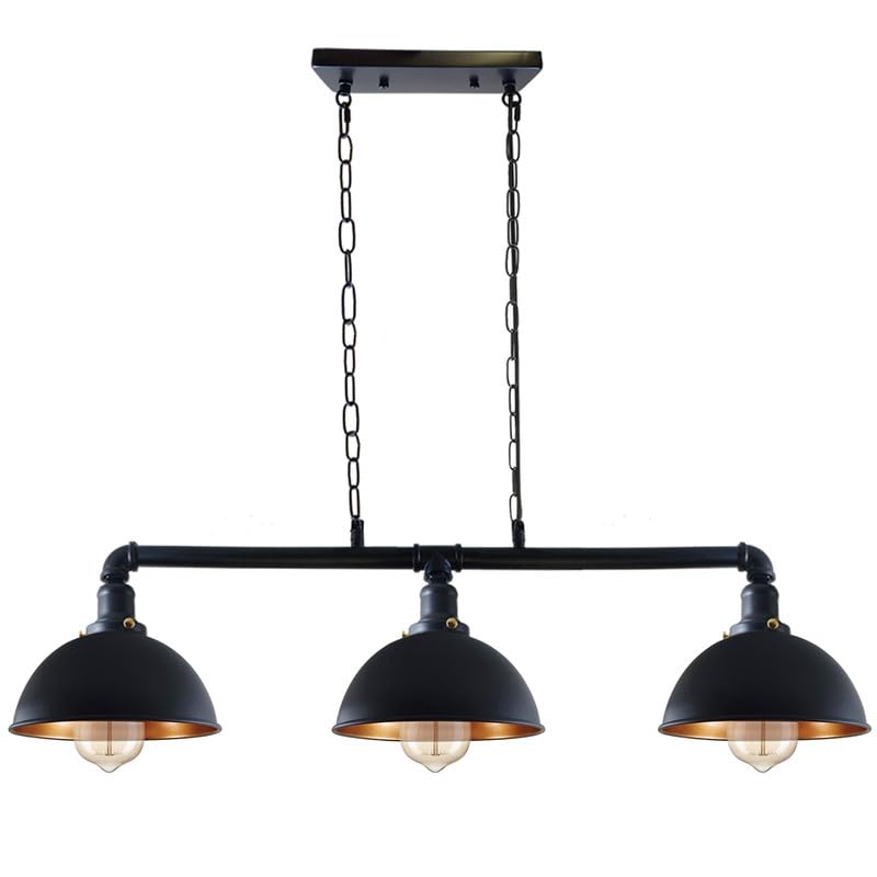3 light industrial pipe pendant light with E27 holders