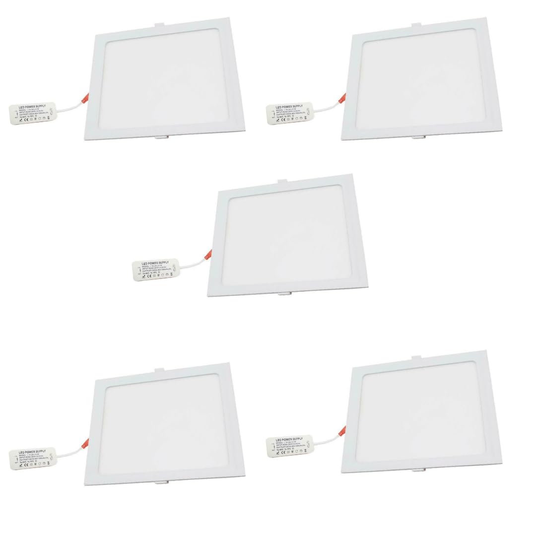Square Recessed LED Panel Light – Slim Cool White 6000K Ceiling Light ~1220