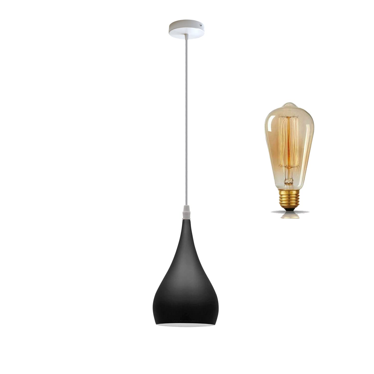 black drop pendant fittings