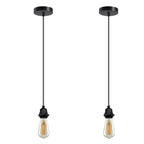 Black Minimalist Pendant Light Cord Set 2 Pack - E27 Adjustable Hanging Cable Pair ~1187