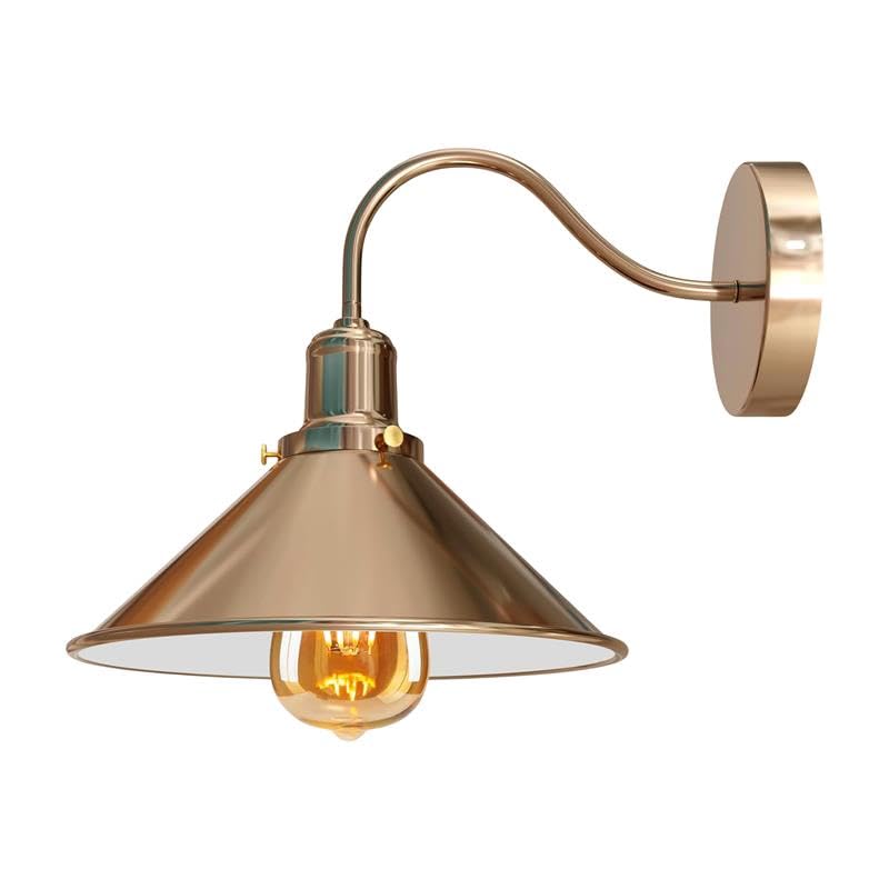 DC VOLTAGE Retro Swan Neck Wall Sconce | Yellow Brass Industrial Light ~1064